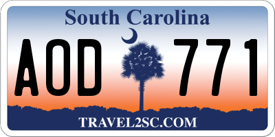 SC license plate AOD771