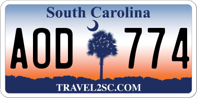 SC license plate AOD774
