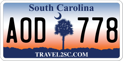SC license plate AOD778