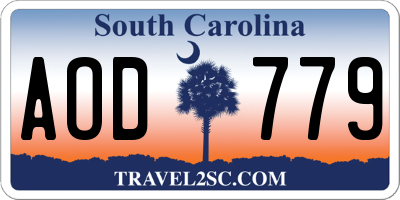 SC license plate AOD779