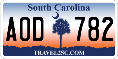 SC license plate AOD782