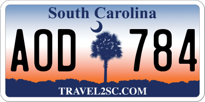 SC license plate AOD784