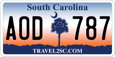 SC license plate AOD787