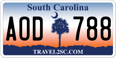 SC license plate AOD788