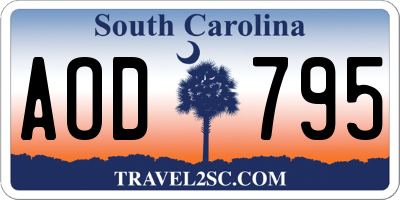 SC license plate AOD795