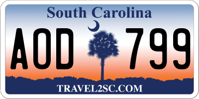 SC license plate AOD799