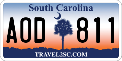 SC license plate AOD811