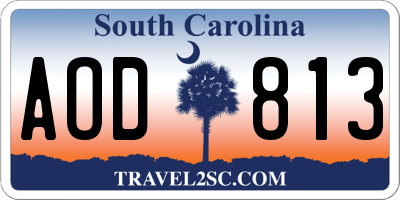 SC license plate AOD813