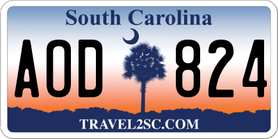 SC license plate AOD824