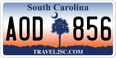 SC license plate AOD856
