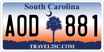 SC license plate AOD881