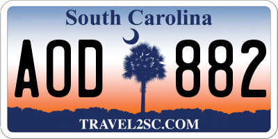 SC license plate AOD882