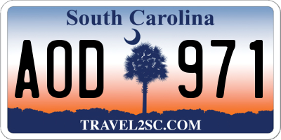SC license plate AOD971