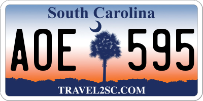 SC license plate AOE595