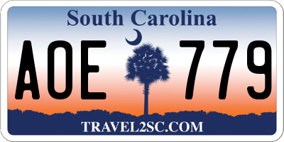 SC license plate AOE779