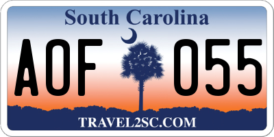 SC license plate AOF055