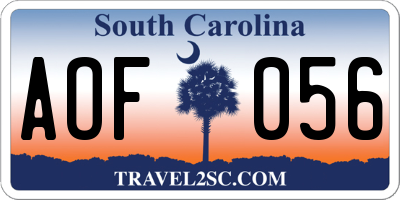 SC license plate AOF056