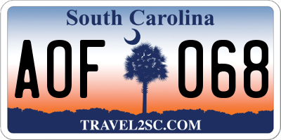SC license plate AOF068