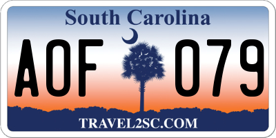 SC license plate AOF079