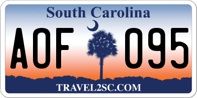 SC license plate AOF095