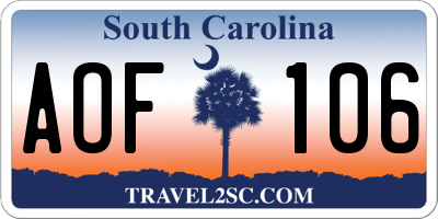 SC license plate AOF106