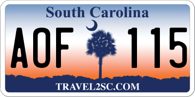 SC license plate AOF115