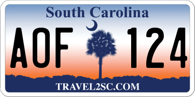 SC license plate AOF124