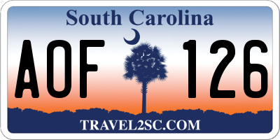 SC license plate AOF126