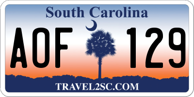 SC license plate AOF129