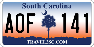 SC license plate AOF141