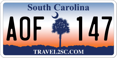 SC license plate AOF147