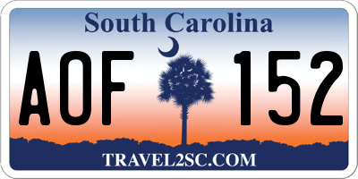 SC license plate AOF152