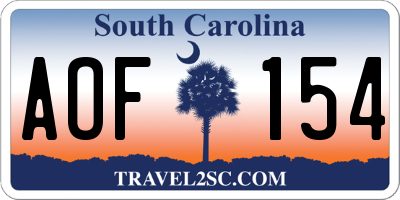 SC license plate AOF154