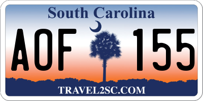 SC license plate AOF155