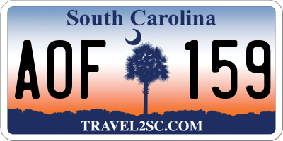 SC license plate AOF159