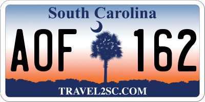 SC license plate AOF162