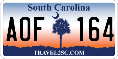 SC license plate AOF164
