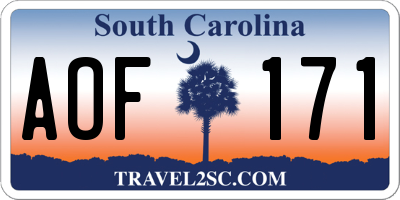 SC license plate AOF171