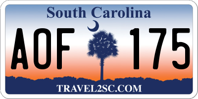 SC license plate AOF175