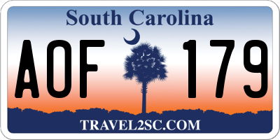 SC license plate AOF179