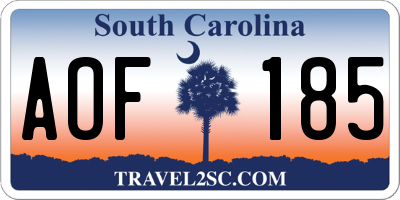 SC license plate AOF185