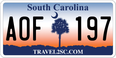 SC license plate AOF197