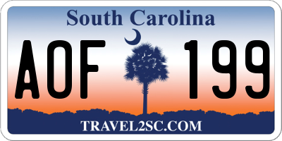 SC license plate AOF199