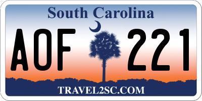 SC license plate AOF221