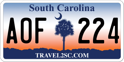 SC license plate AOF224