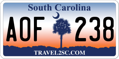 SC license plate AOF238