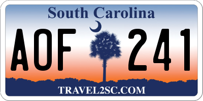 SC license plate AOF241