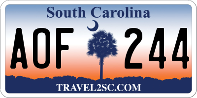SC license plate AOF244