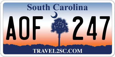 SC license plate AOF247