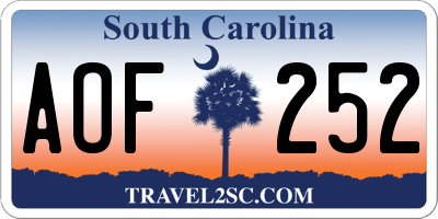 SC license plate AOF252